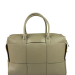 Bottega Veneta Olive Green Leather Intrecciato Arco Two-Way Bag