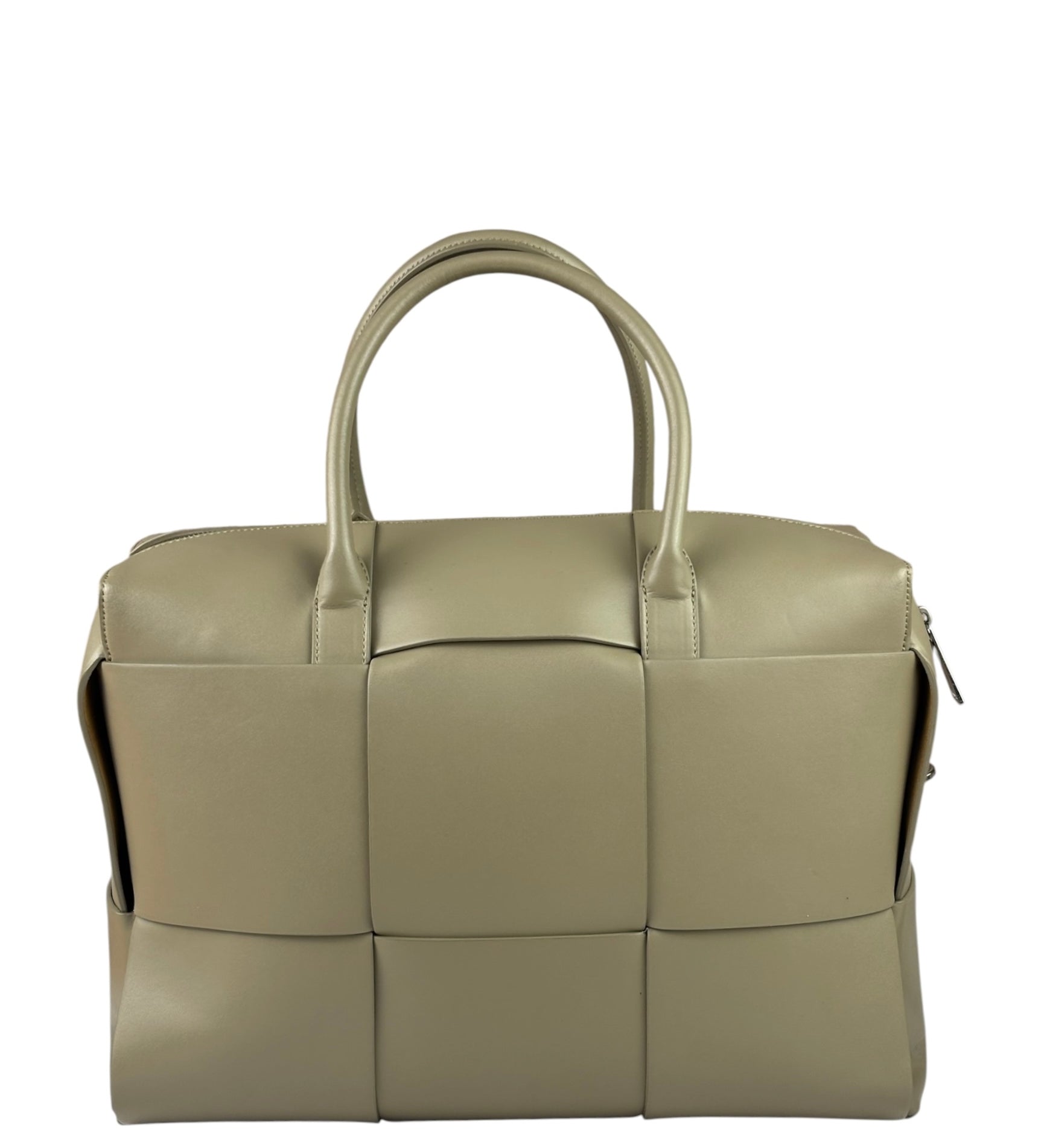 Bottega Veneta Olive Green Leather Intrecciato Arco Two-Way Bag