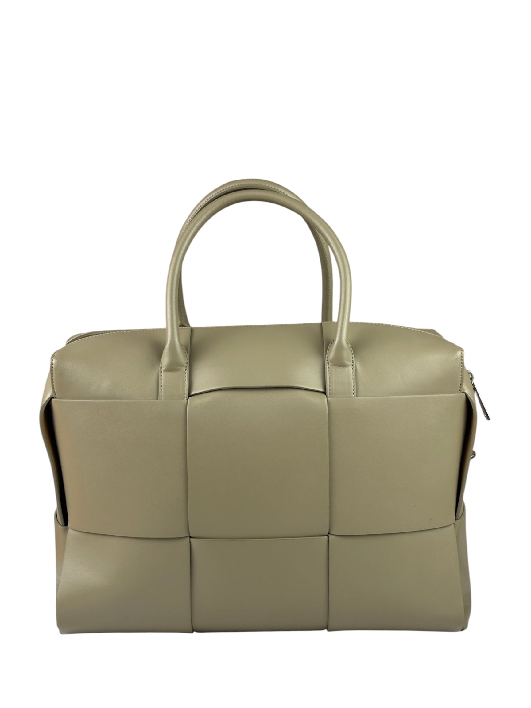Bottega Veneta Olive Green Leather Intrecciato Arco Two-Way Bag