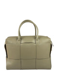 Bottega Veneta Olive Green Leather Intrecciato Arco Two-Way Bag