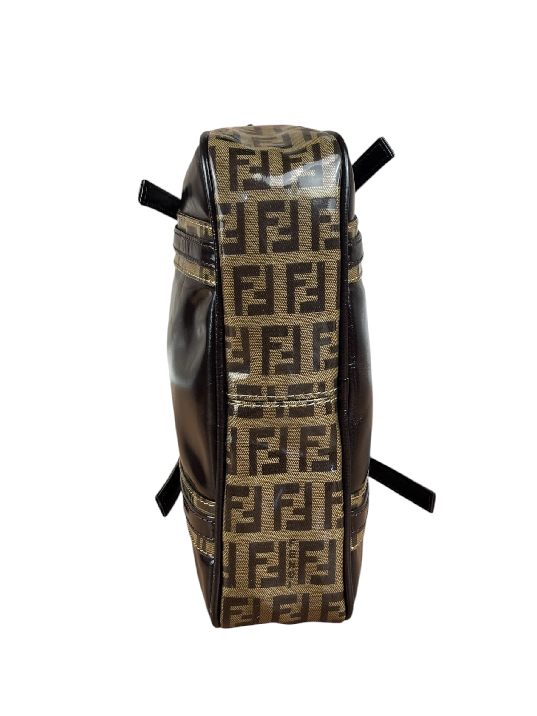 Fendi Vintage Zucca Patent Canvas Tote Bag