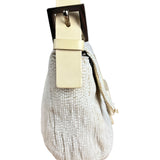 Fendi Vintage Beaded Baguette White