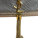 Yves Saint Laurent Metallic Silver Leather Kate Small Tassel Shoulder Bag