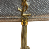 Yves Saint Laurent Metallic Silver Leather Kate Small Tassel Shoulder Bag