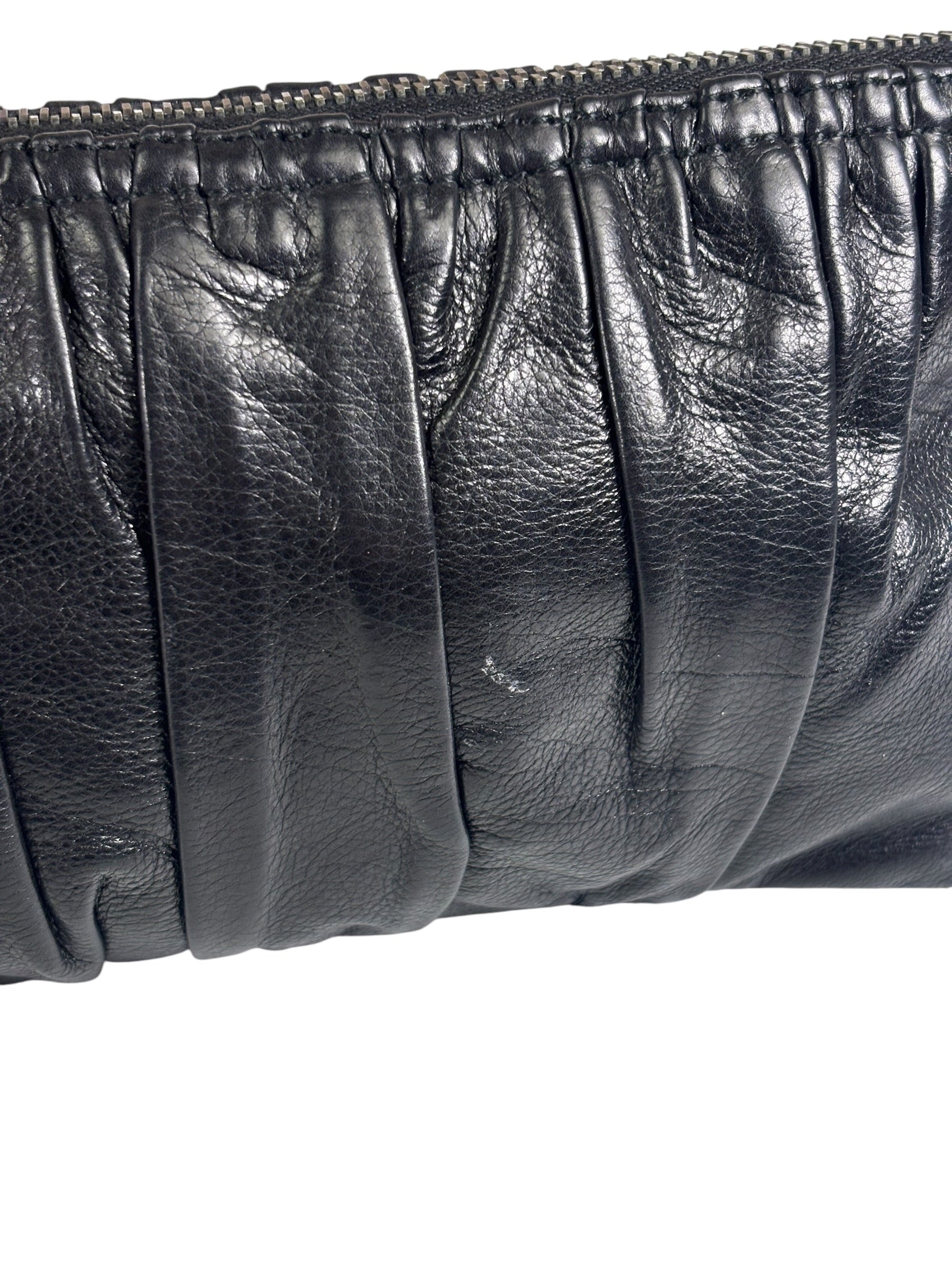Gucci Black Leather Galaxy Wristlet Clutch