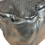 Chloé Vintage Black Leather Python Silverado Shoulder Bag