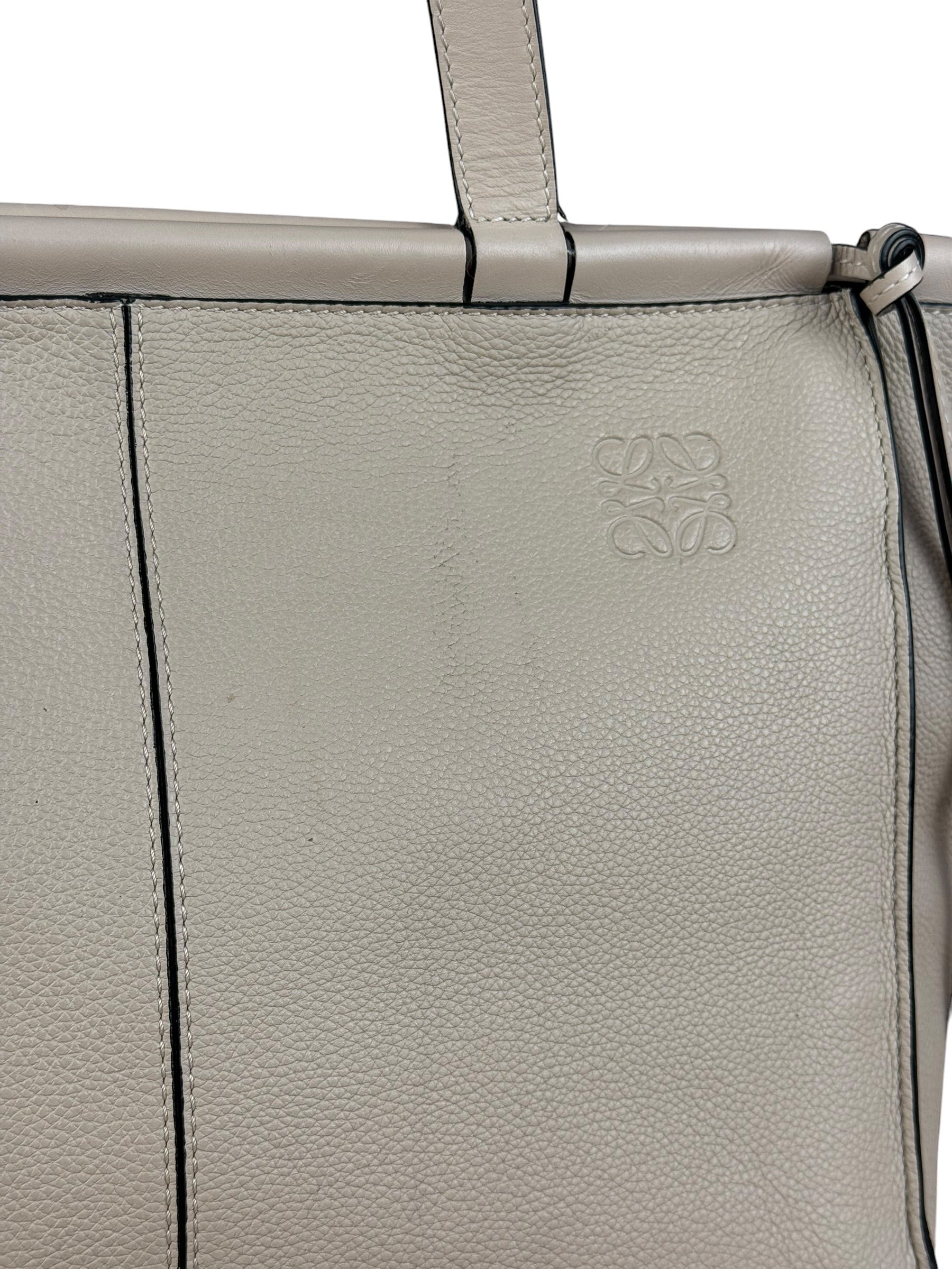 Loewe Beige Pebbled Leather Cushion Tote