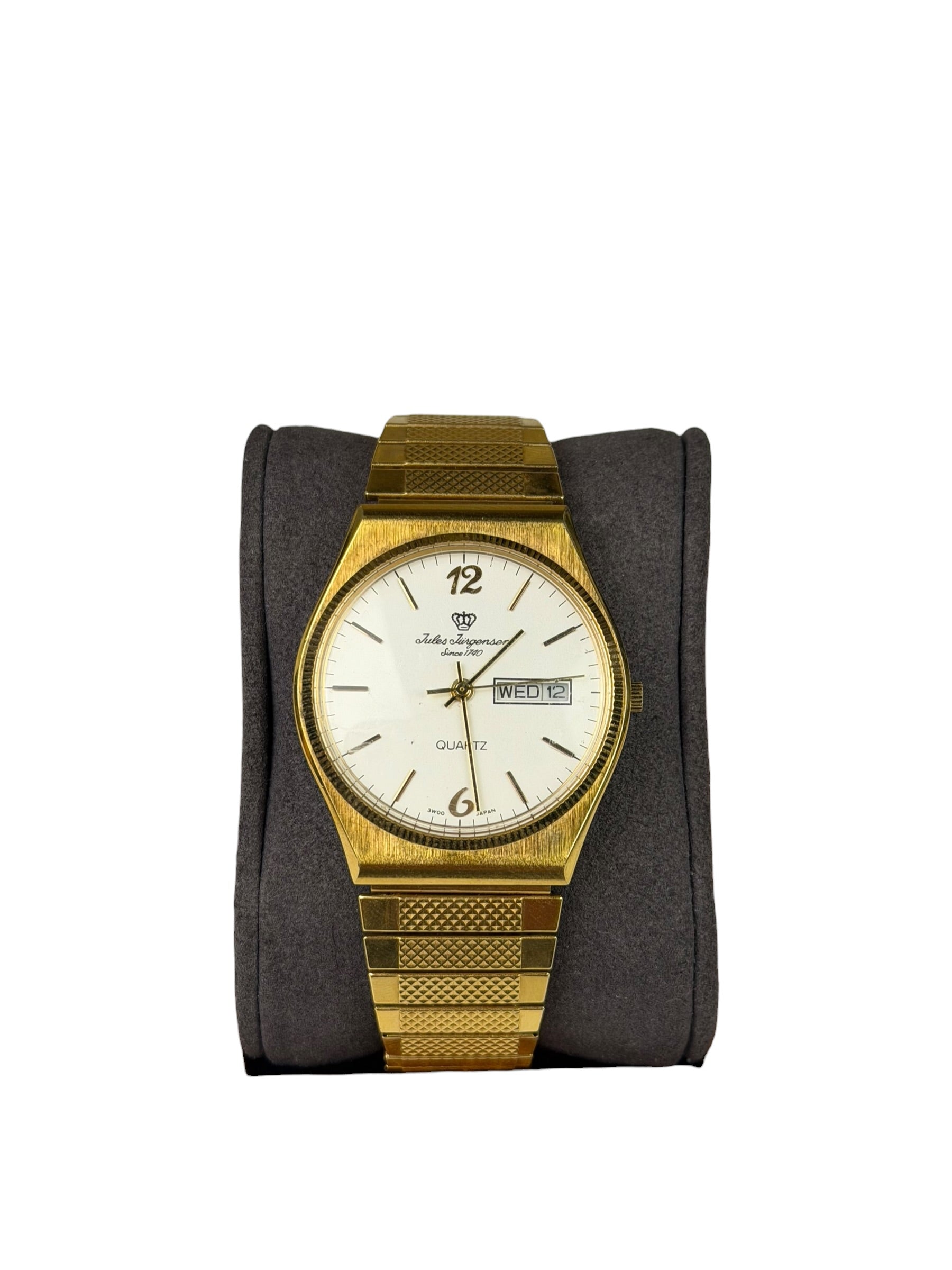 Jules Jurgensen Quartz Day Date Gold Toned Watch