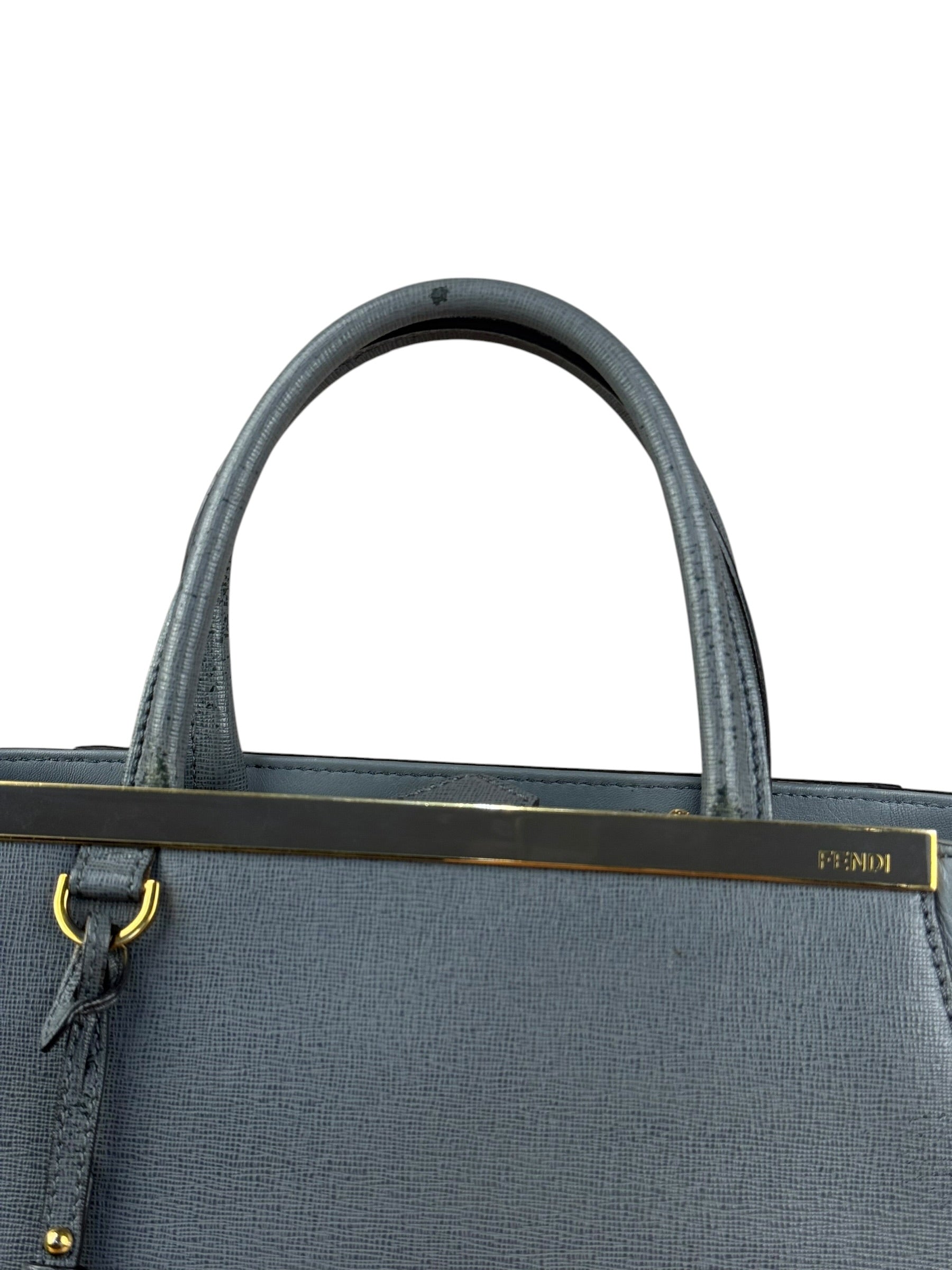Fendi Grey Leather 2Jours Tote/Hand Bag