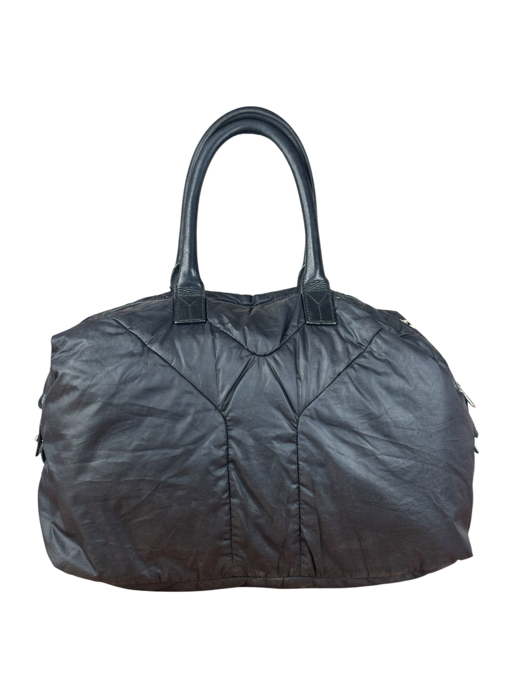 YSL Vintage Black Nylon Top Handle Bag