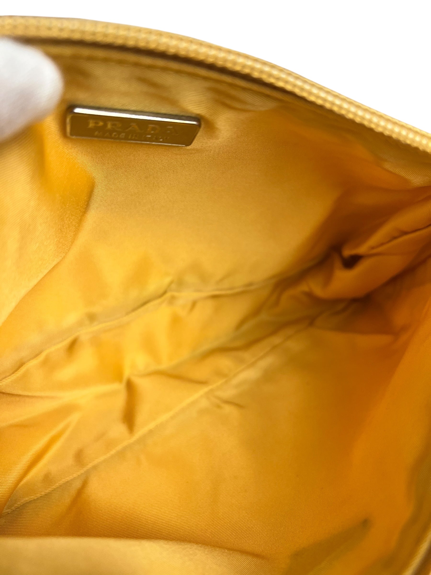 Prada Vintage Nylon Yellow Pochette