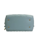 Chanel Light Blue Quilted Lambskin Top Handle Vanity Case 2019
