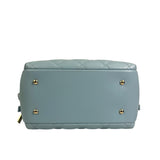 Chanel Light Blue Quilted Lambskin Top Handle Vanity Case 2019