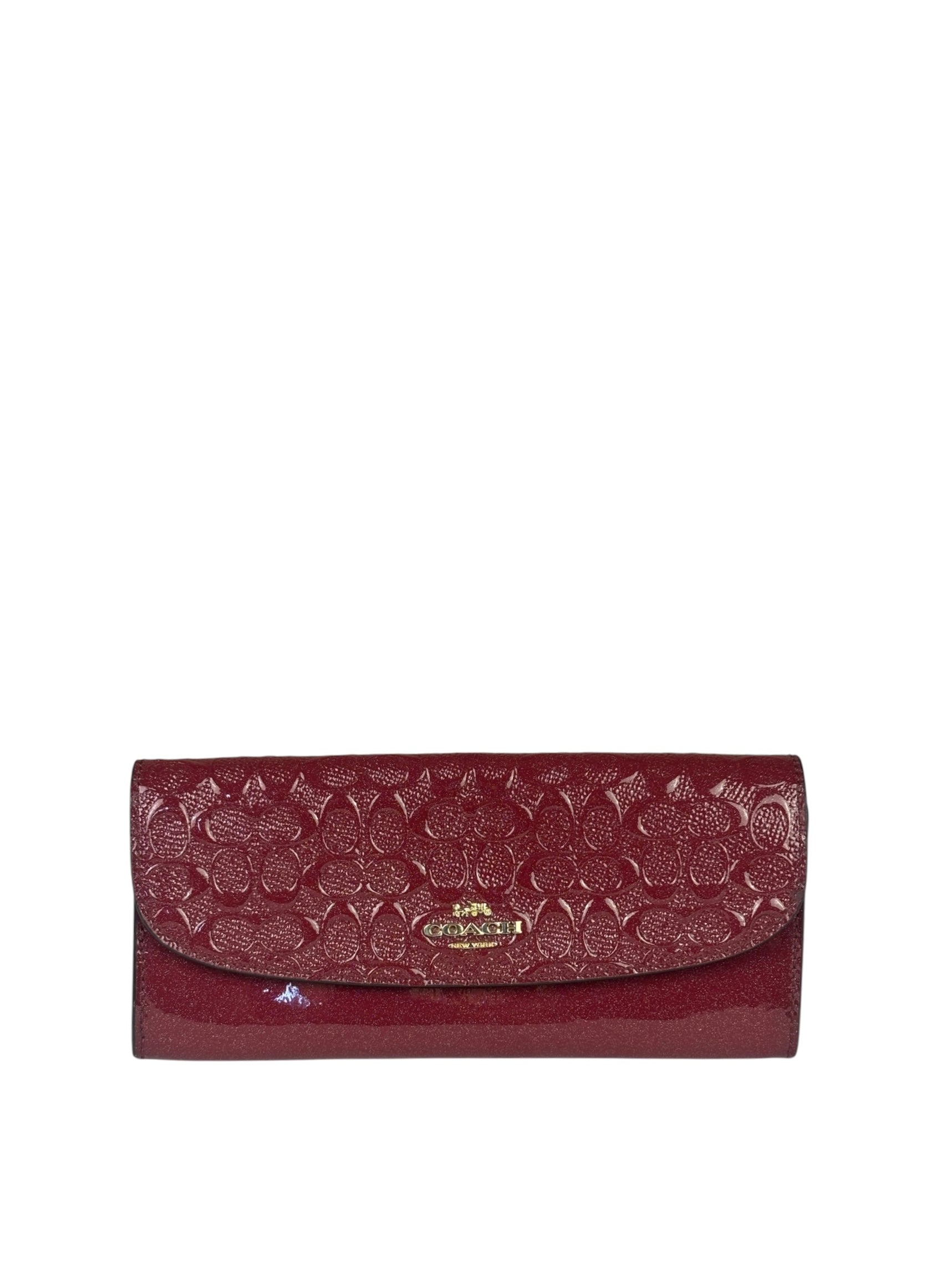 Coach Cherry Shimmery Red Long Flap Wallet