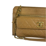 Chanel Brown Lambskin Front Pocket Shoulder Bag 2011
