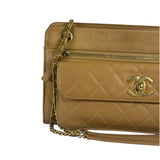 Chanel Brown Lambskin Front Pocket Shoulder Bag 2011