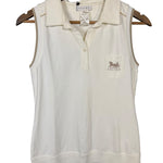 Celine Sleeveless Button Up Polo