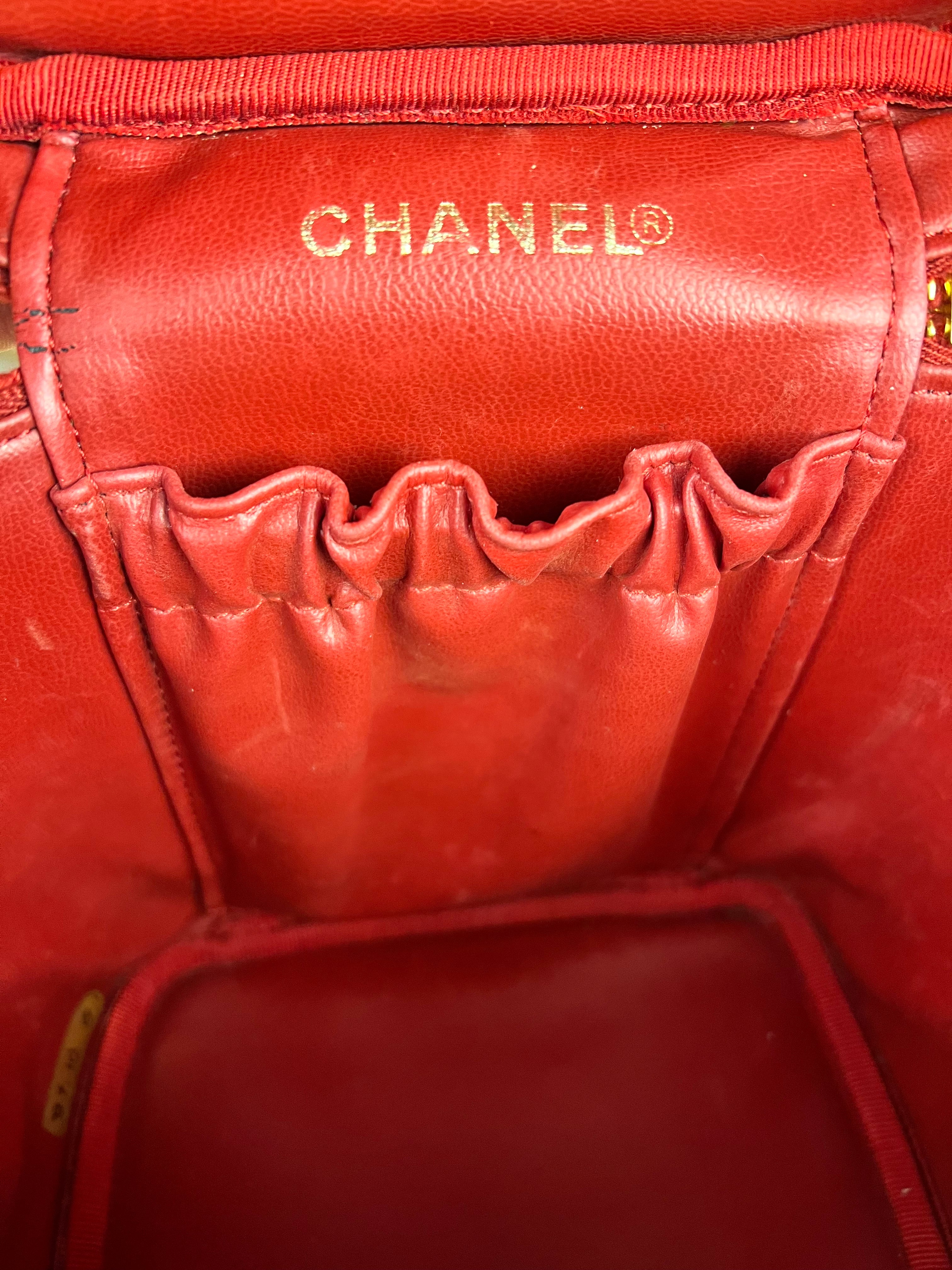 Chanel Red Caviar Vanity Cosmetic Case