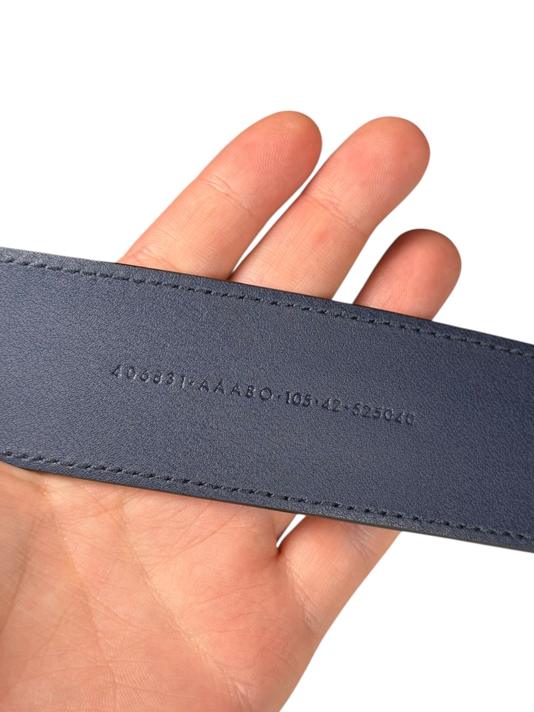 Gucci x Adidas Leather Belt Navy/Red