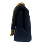 Chanel Navy Quilted Denim Double Flap Bag