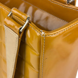 Chanel Vintage Yellow Leather Chocolate Bar Patent Tote Bag 2002