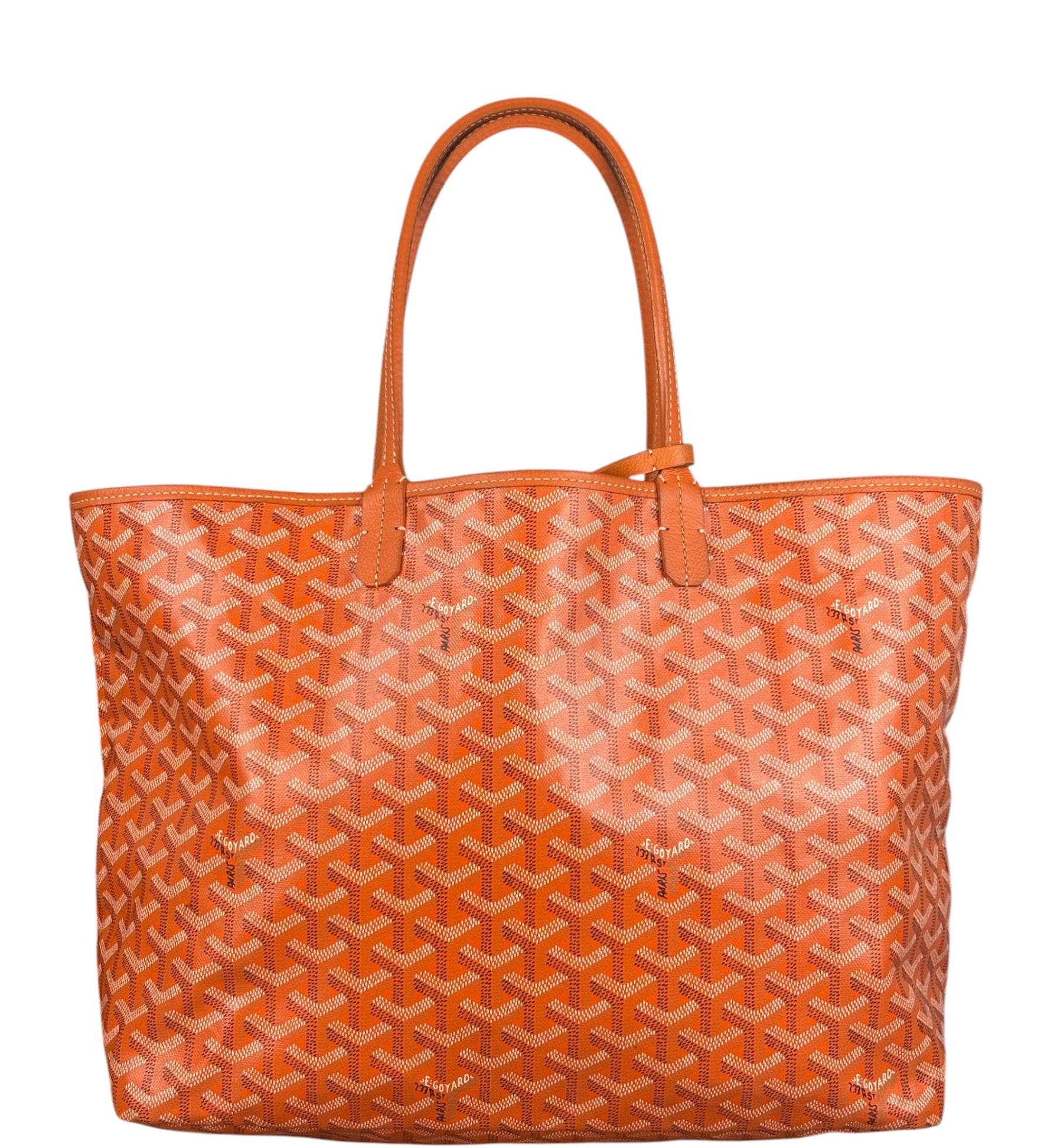 Goyard Saint Louis Orange Leather Tote Bag