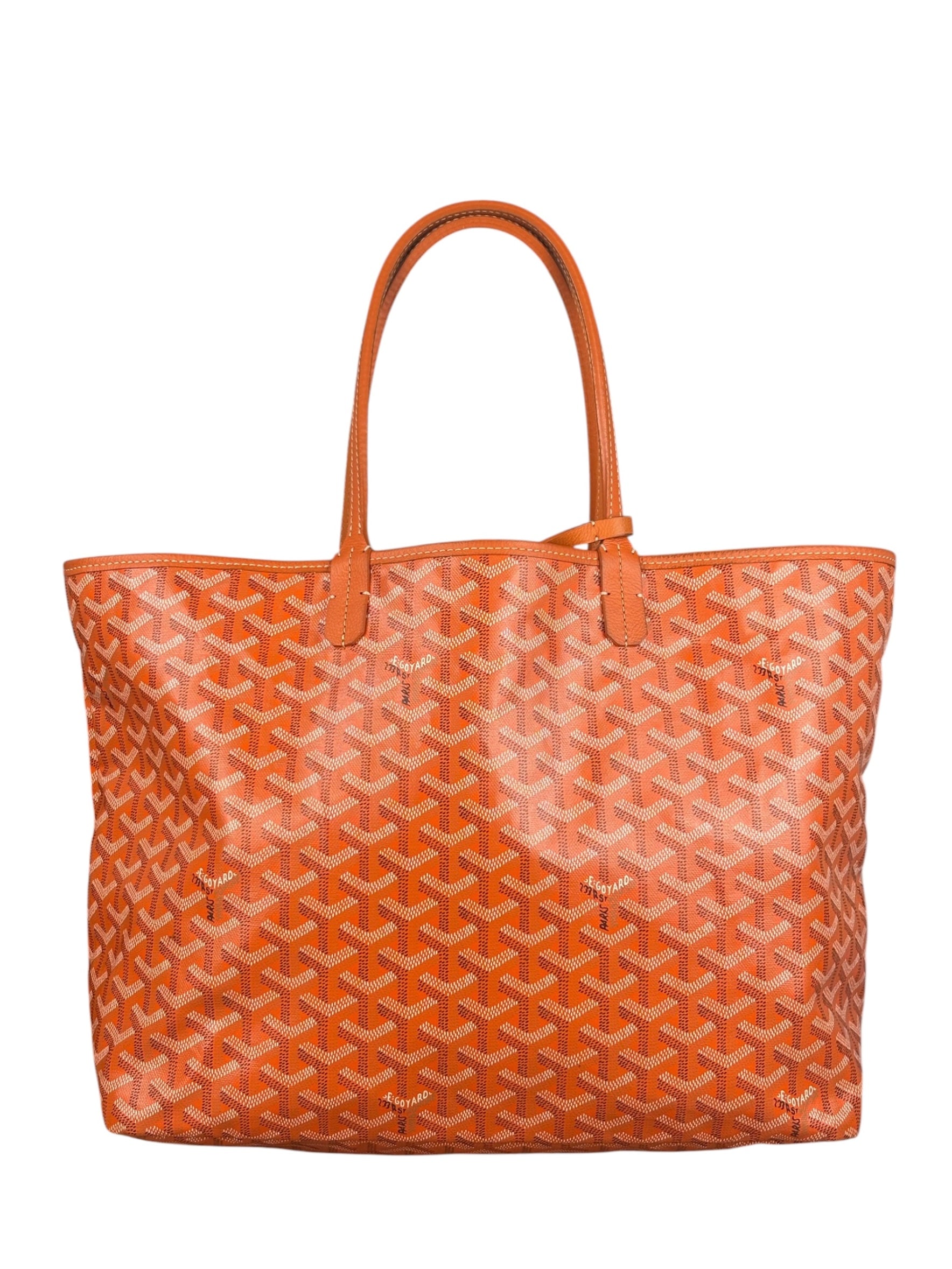 Goyard Saint Louis Orange Leather Tote Bag