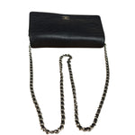 Chanel Black Leather Camellia Embossed Chain Wallet 2012