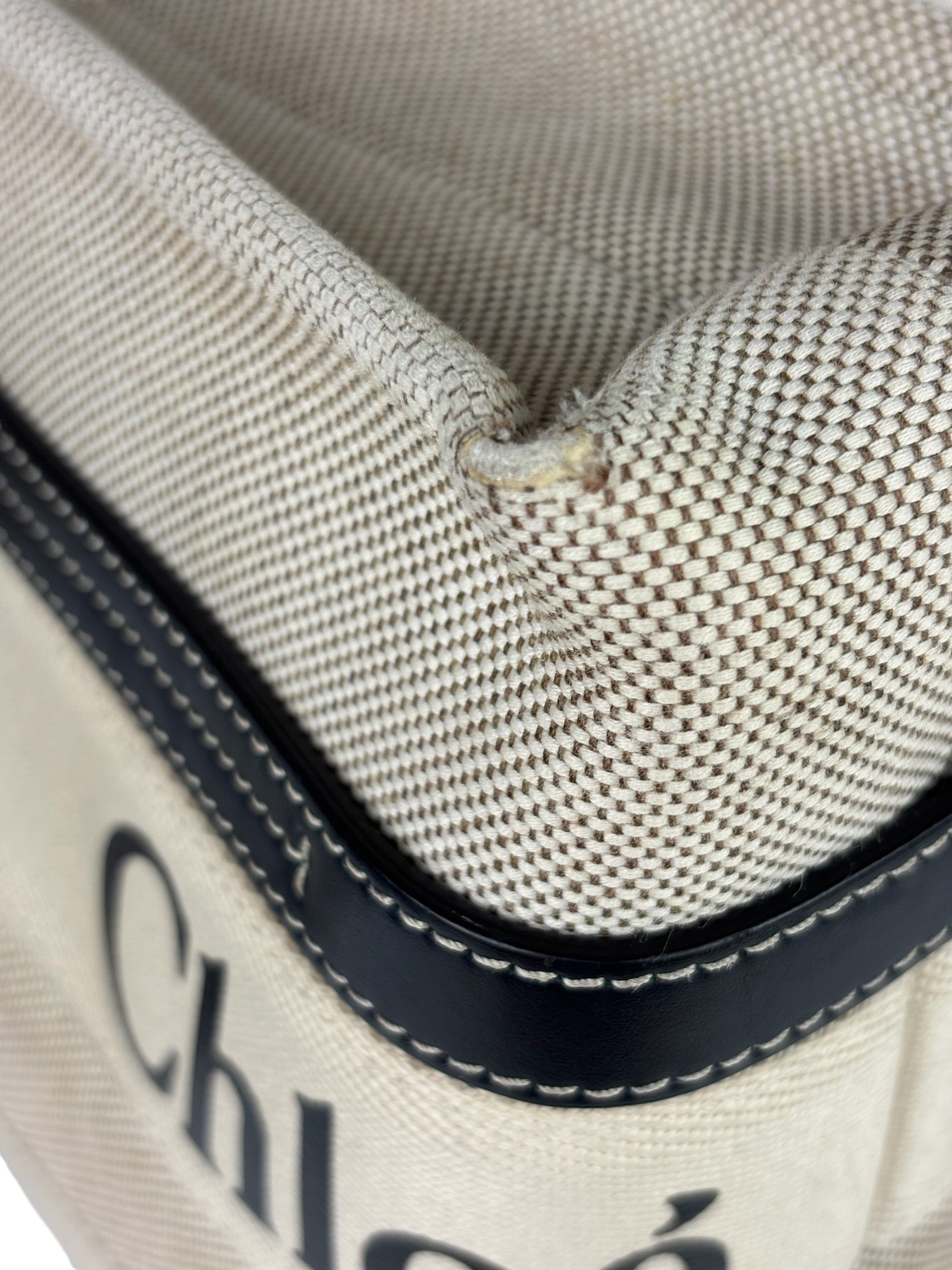 Chloe Grey/Black Leather Trim Tote