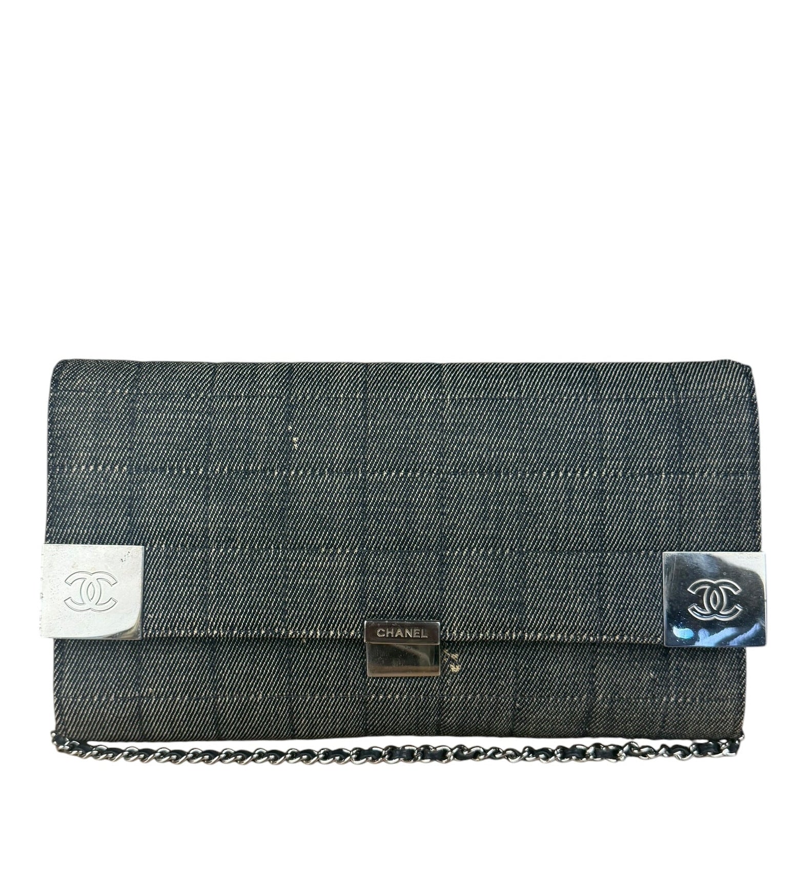 Chanel Denim Chocolate Bar Chain Flap Bag 2002