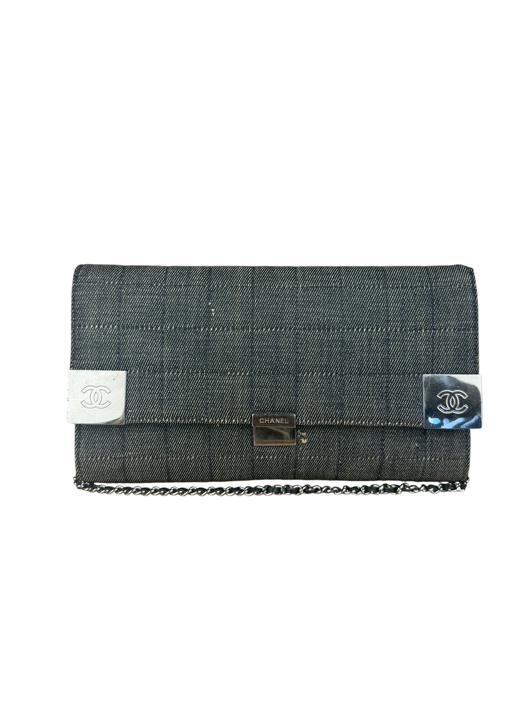 Chanel Denim Chocolate Bar Chain Flap Bag 2002