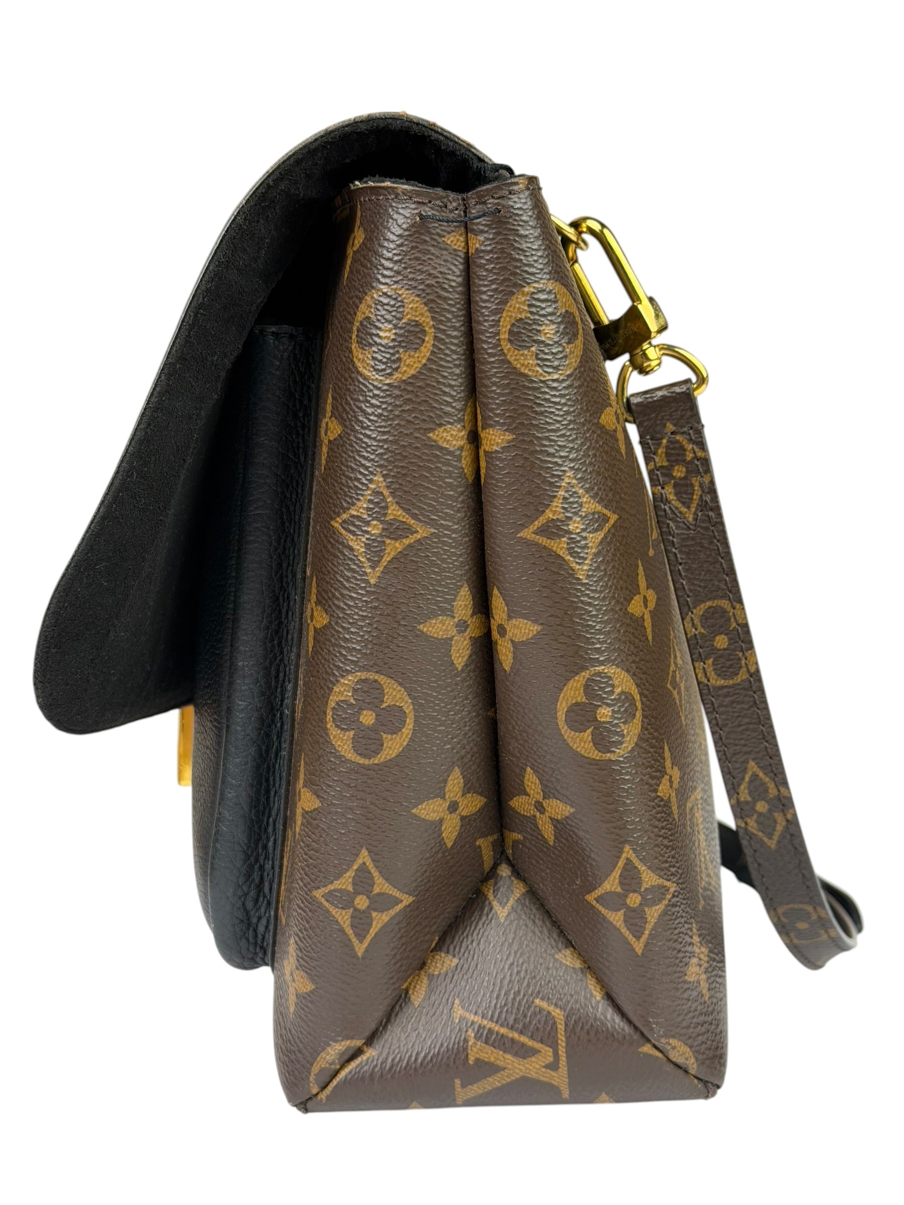 Louis Vuitton Black Leather/ Monogram Marignan 2Way Bag