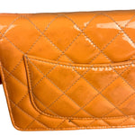Chanel Orange Patent Leather Flap Wallet on Chain Bag