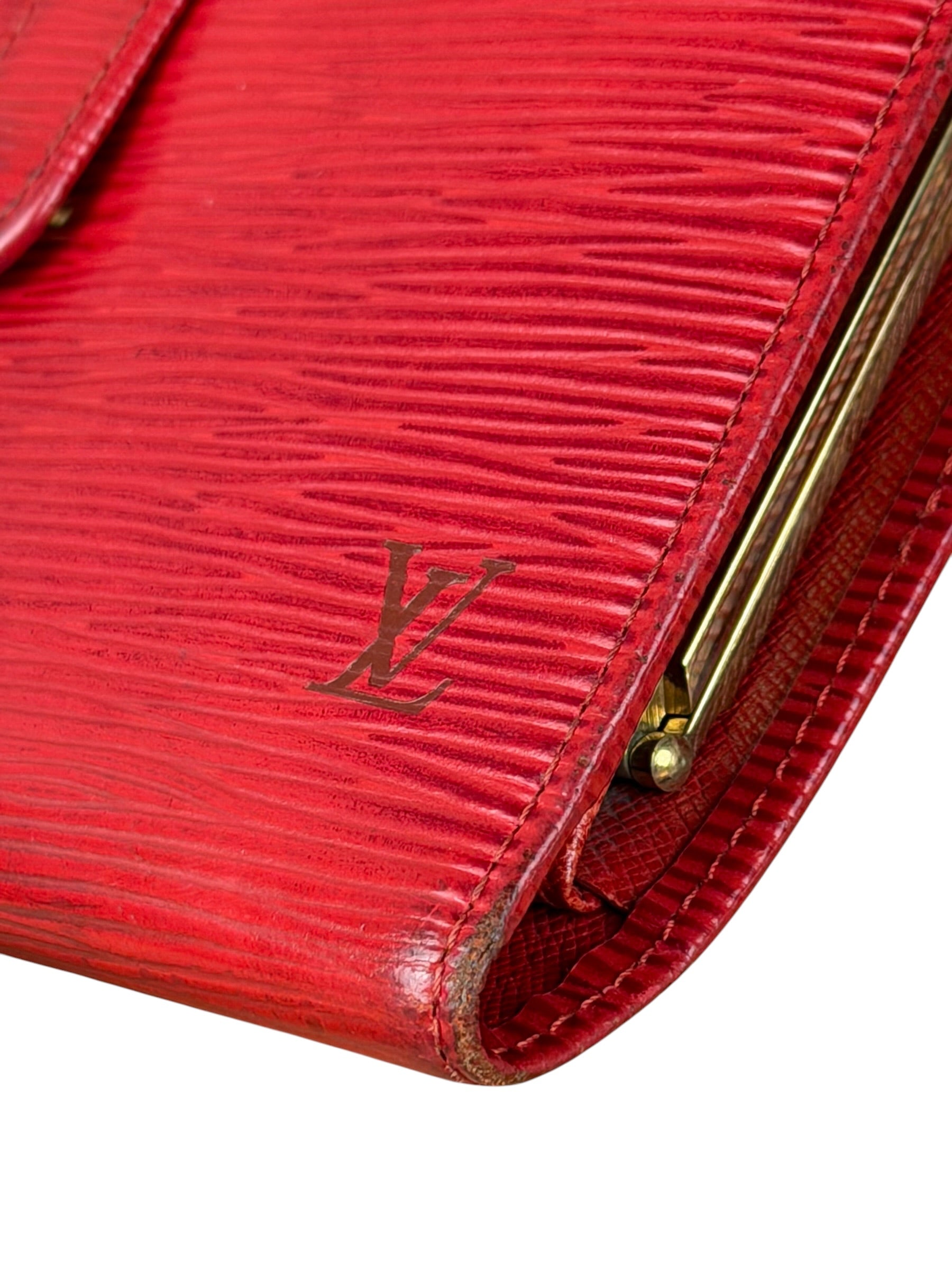 Louis Vuitton Vintage Red Epi Leather Agenda Cover Pochette