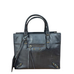 Balenciaga Black Leather papier A4 Tote Bag