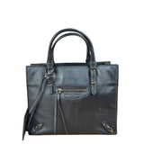 Balenciaga Black Leather papier A4 Tote Bag