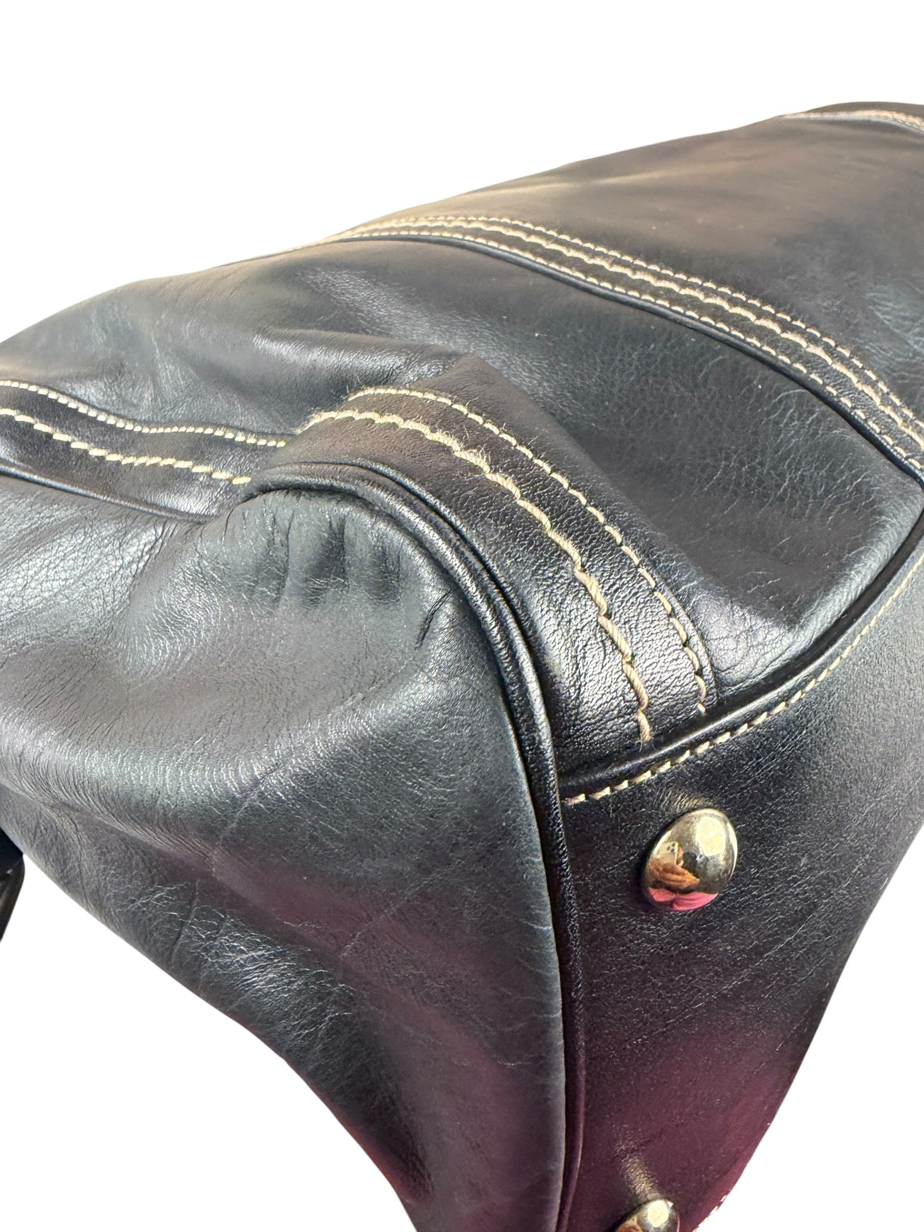 Gucci Bicolor Leather Duchessa Boston Bag