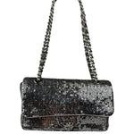 Chanel Silver Sequin East/West Flap Bag 2006