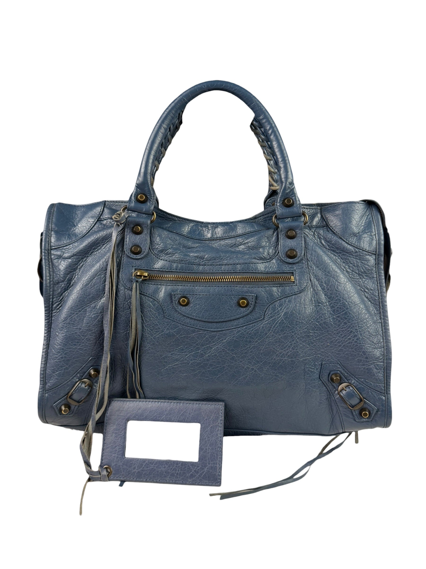 Balenciaga Blue Leather Medium Le City Two-Way Bag