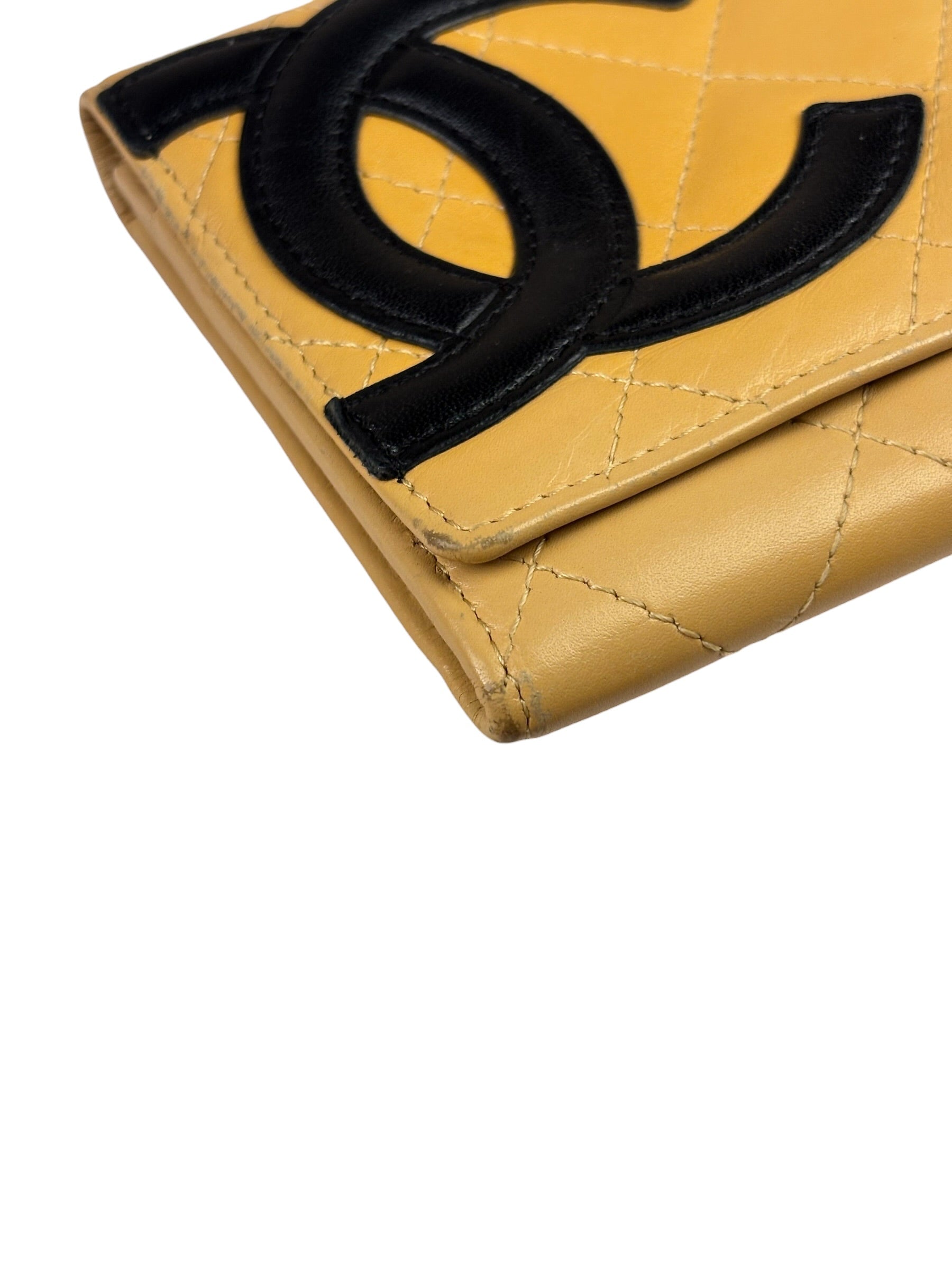 Chanel Beige/Black Cambon Bi-Fold Wallet