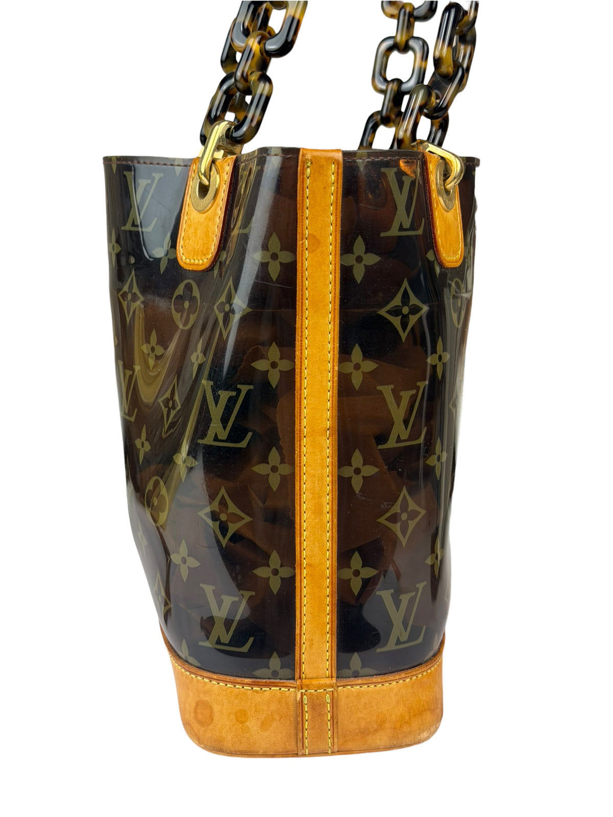 Louis Vuitton Black Vinyl/Leather Trim Cabas Ambre Tote PM