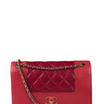 Chanel Pink/Red Quilted Leather Mademoiselle Double Flap Bag 2017