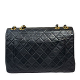 Chanel Vintage Black Quilted Leather Jumbo Flap Bag 1994