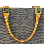 Fendi Vintage Brown Tiger Print Canvas Tote Bag