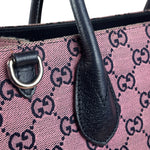 Gucci Bicolor Leather Trim GG Canvas Two-Way Tote Bag