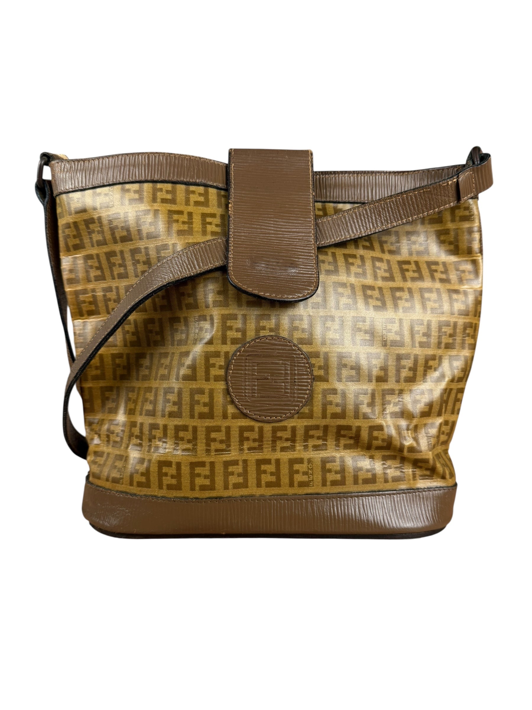 Fendi Vintage Zucca FF Bucket Shoulder Bag