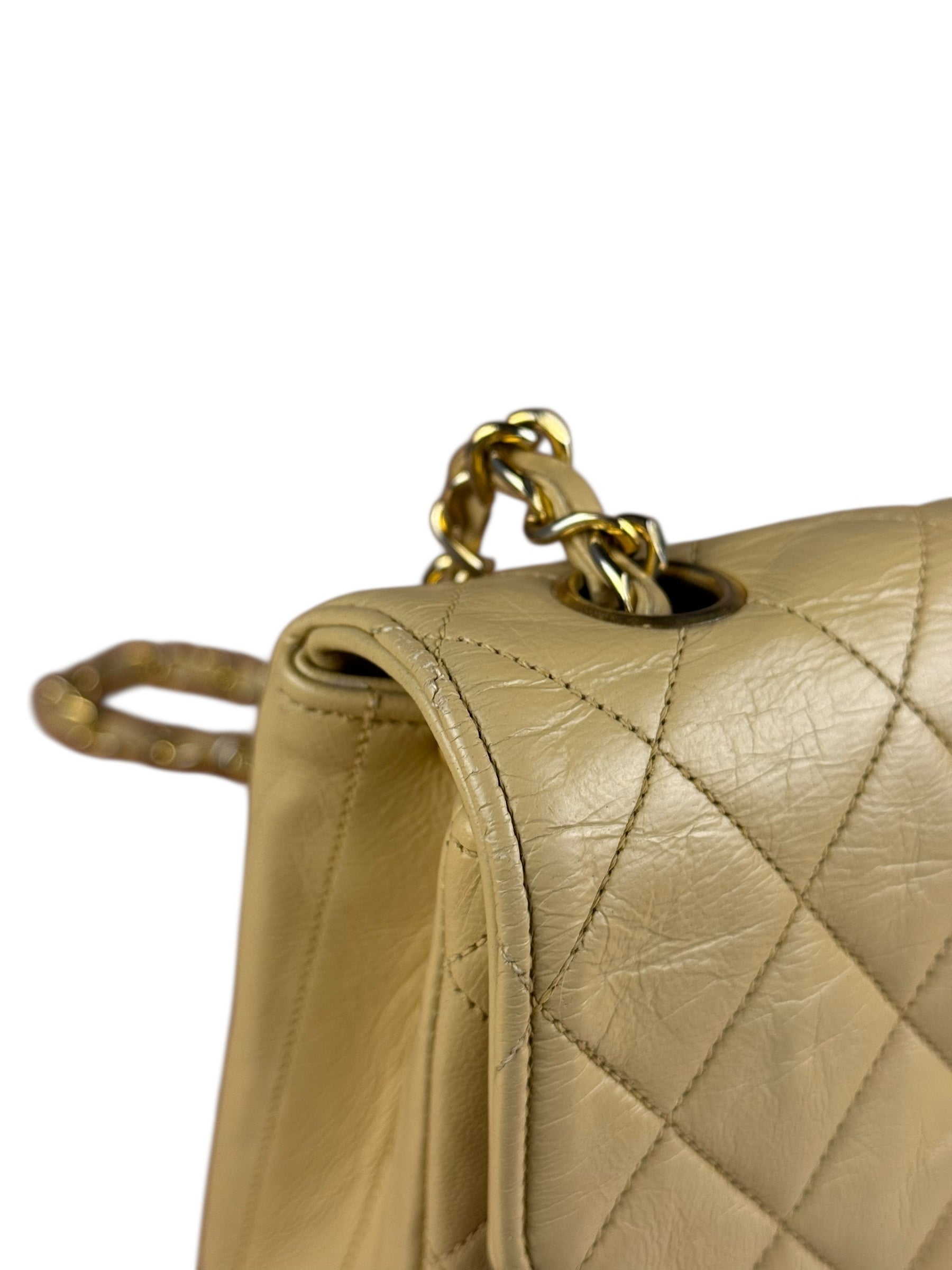 Chanel 1986 Beige Curved Flap Bag