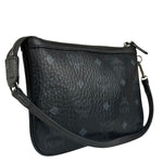 MCM Black Leather Visetos Monogram Pochette