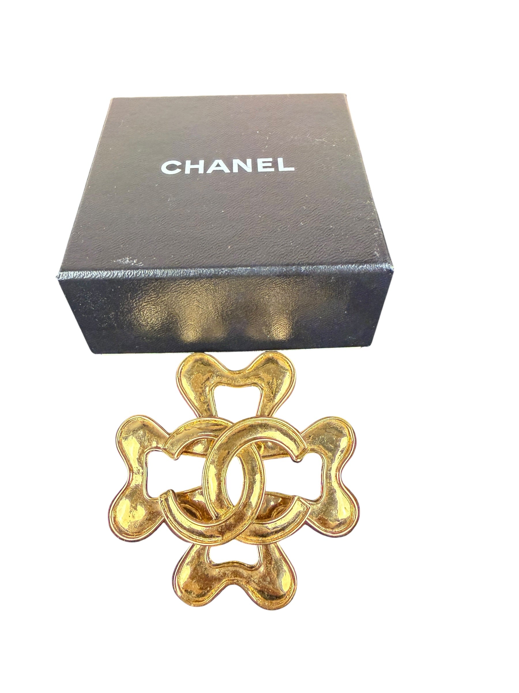 Chanel Vintage Spring Collection Lucky Four-Leaf Clover Brooch 94P 1994