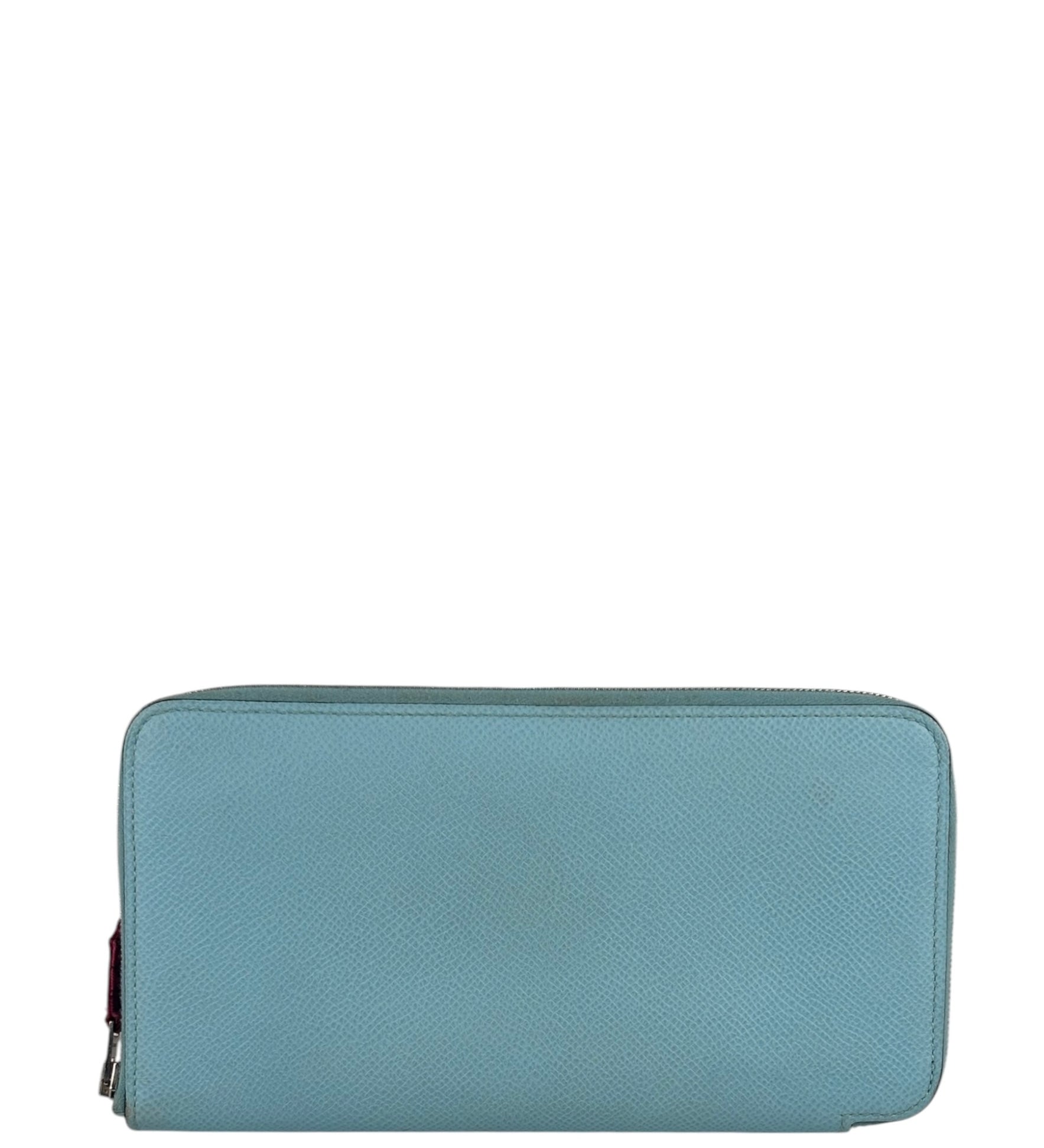 Hermes Blue Leather Silk'In Azap Long Wallet